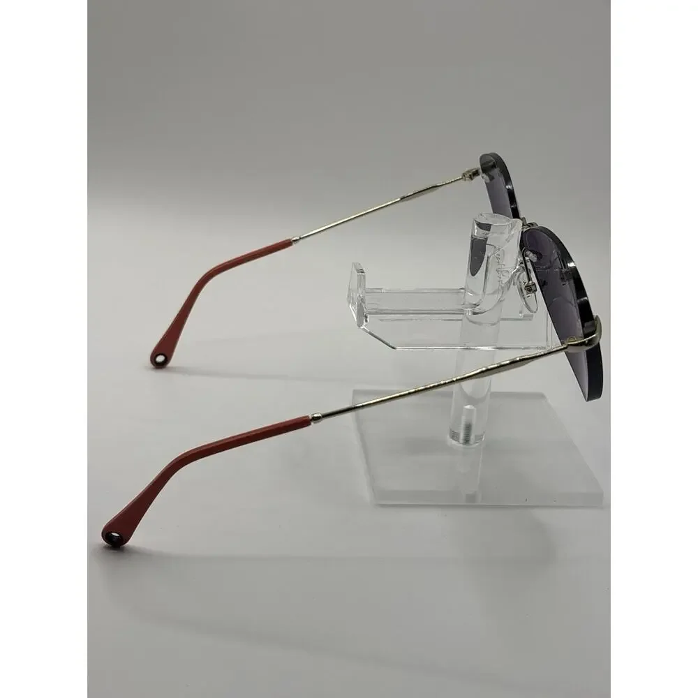 Yoji 32-001430 Rimless Sunglasses Gold Coral Dark Lens 56-18-145 Unisex